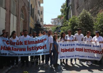 İzmir’de belediye işçilerinin eylemi sürüyor