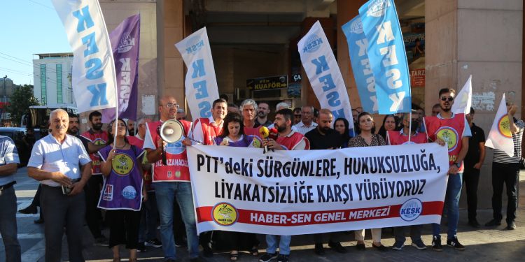 HABER-SEN üyeleri Urfa’da: PTT suç işliyor HABER-SEN üyeleri Urfa’da: PTT suç işliyor