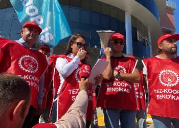 OMÜ ve OMKAN işçilerinden toplu sözleşme eylemi