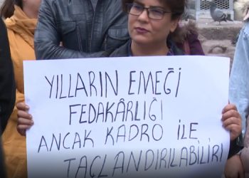 Ücretli öğretmenler, “kadro” talebiyle Ankara’da eylem yaptı