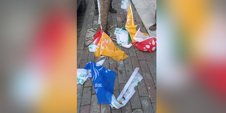 Yeşil Sol Parti seçim bürosuna saldırı Yeşil Sol Parti seçim bürosuna saldırı