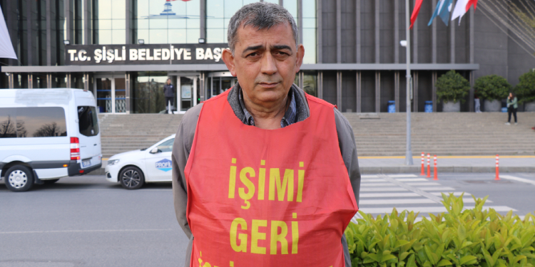 Direnişteki belediye işçisi Aktaş 1 Mayıs’a çağırıyor Direnişteki belediye işçisi Aktaş 1 Mayıs’a çağırıyor