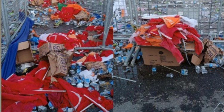 AKP’nin mitingini yaptığı alan çöplüğe döndü