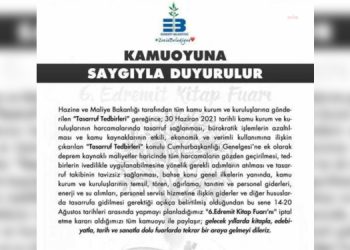 Edremi̇t Ki̇tap Fuarı “Tasarruf Tedbi̇rleri̇” Nedeni̇yle İptal Edi̇ldi̇