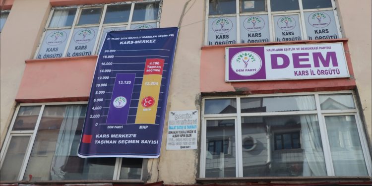 Taşıma seçmene dikkat çekmek için gerçek sonuçları il binasına astılar