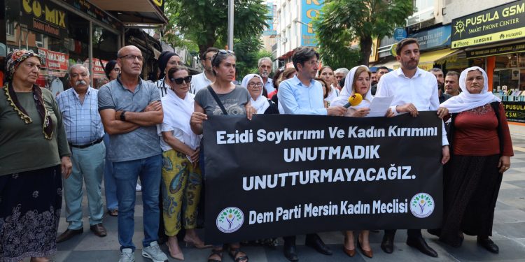 Şengal Katliamı Mersin’de kınandı: Kadınların direnişini selamlıyoruz