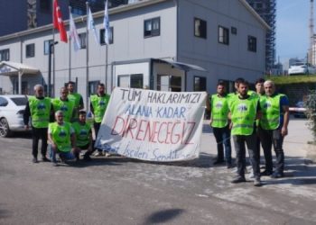 Hakları gasp edilen inşaat işçilerinden eylem