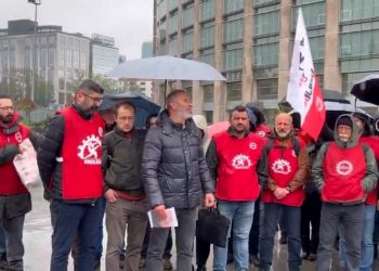 DİSK/Enerji-Sen Genel Başkanı Süleyman Keskin ifade için İstanbul Adliyesi’ne geldi
