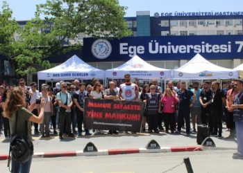 Ege Üniversite Hastanesi çalışanları iş bıraktı