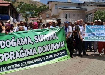 Hozat’ta madene karşı yürüyüş