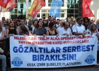 KESK İzmir Şubeler Platformu’ndan gözaltı protestosu
