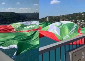 İstanbul Boğazı’nda Amedspor bayrağı