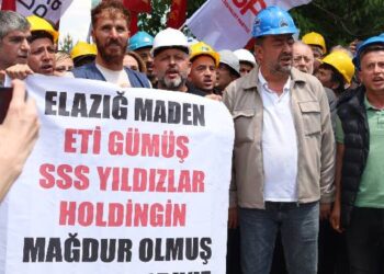 Maden işçileri Yıldızlar Holding önünde eyleme başladı