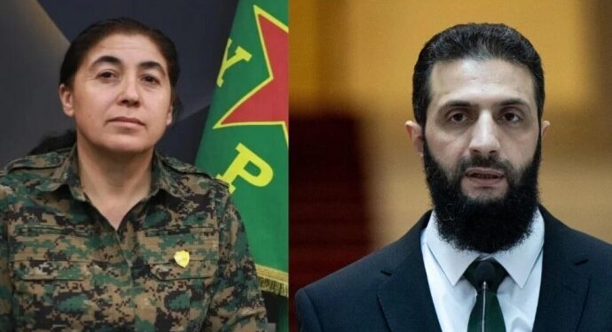 YPJ Komutanlık üyesi Newroz Ehmed, Şara ile görüştü