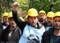 Serbest bırakılan madenciler eylemlerini sürdürüyor Serbest bırakılan madenciler eylemlerini sürdürüyor